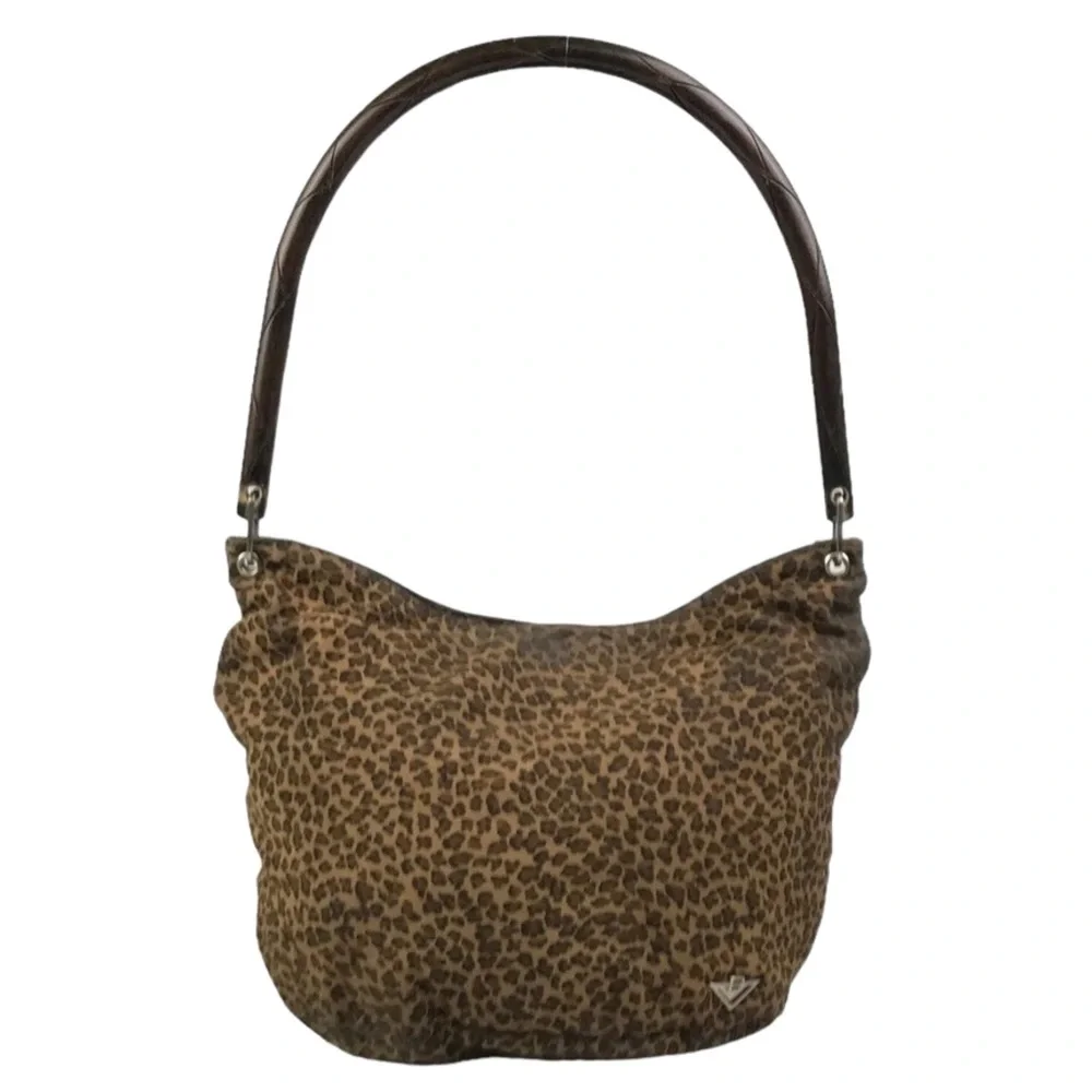 Bottega Veneta Cheetah Print Hobo Nylon Bag